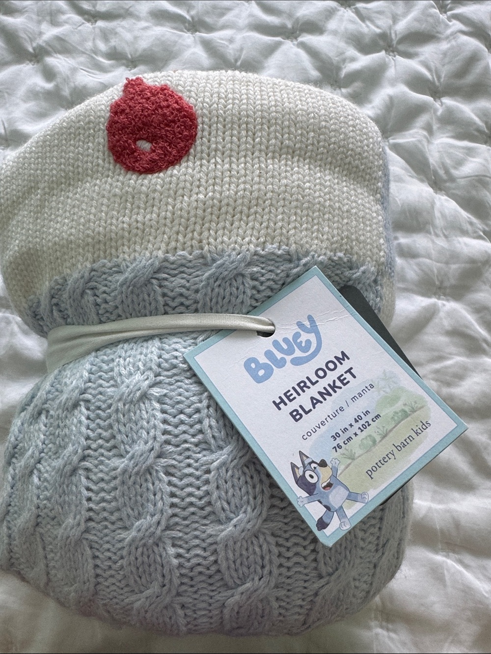 Bluey Sherpa-Backed Patchwork Knit Toddler Blanket